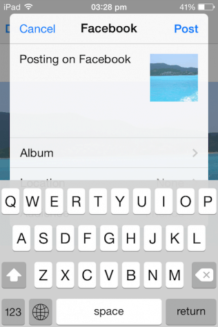 Posting files to Facebook from the Backblaze mobile app