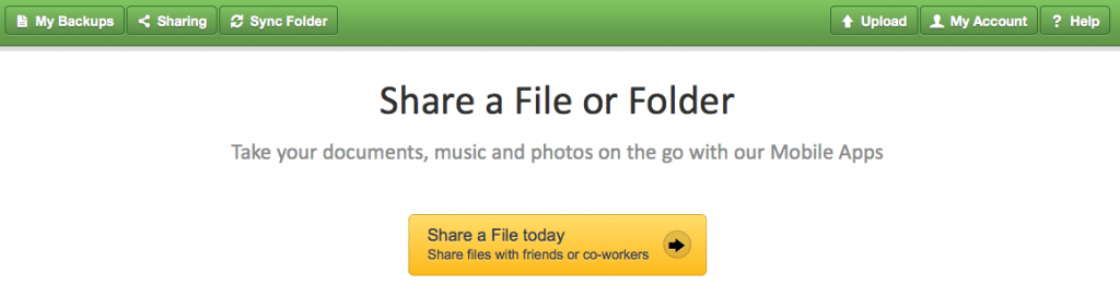 File sharing in BackupGenie