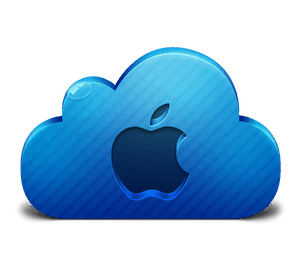 Apple logo backed up in the cloud