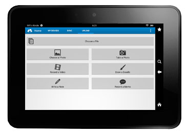 MyPCBackup mobile app on a tablet
