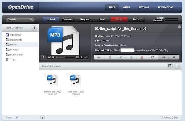 Music player in OpenDrive
