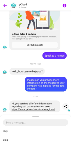 pCloud Facebook Support