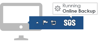 SOS Online Backup software client running on Windows PC