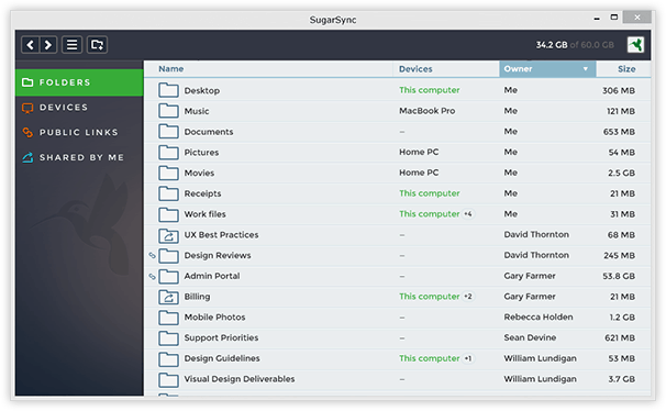 Backing up in the SugarSync desktop client