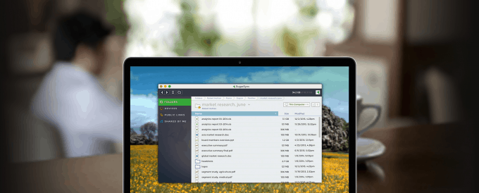 SugarSync desktop client on a MacBook